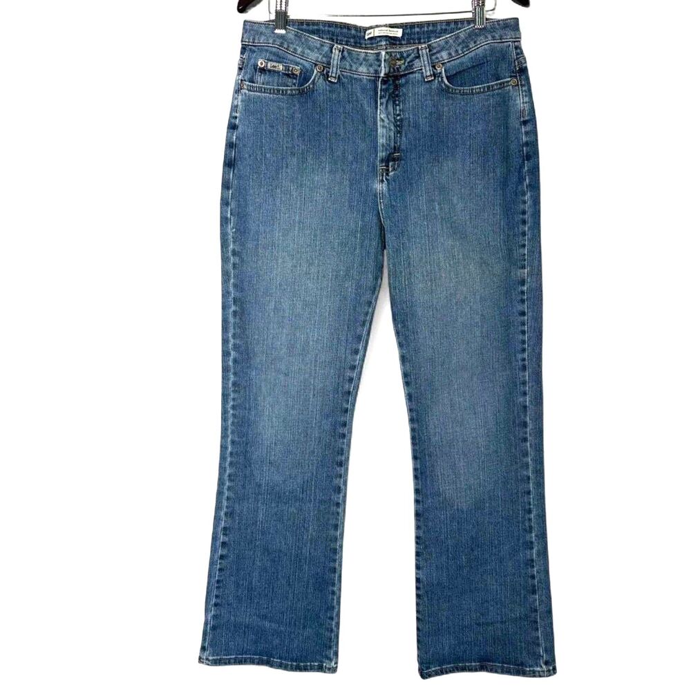 Y2K Vintage Lee Bootcut Jeans 00s Classic Medium Wash Size 14 Flared Denim